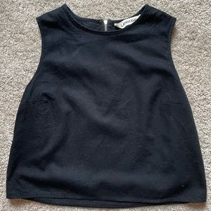 Land’s End Black Sleeveless Top w/ Zipper on Back, Size US 2. Made 100% Cotton